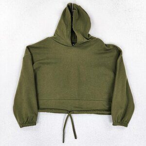 TriDri Sweater Womens Small Green Hoodie Cropped Pullover Quick Dry Athletic NEW